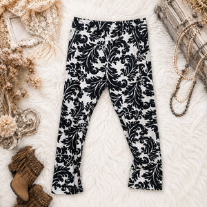 Beige by‎ ECI Black and White Damask Pants Size 4 - Zipper Pockets